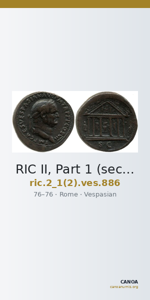 RIC II, Part 1 (second edition) Vespasian 886 — CANOA
