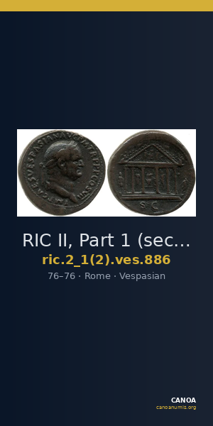 RIC II, Part 1 (second edition) Vespasian 886 — CANOA
