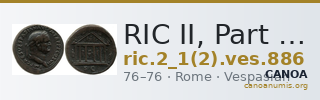 RIC II, Part 1 (second edition) Vespasian 886 — CANOA