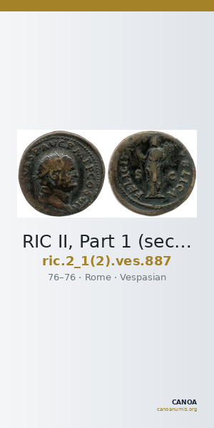 RIC II, Part 1 (second edition) Vespasian 887 — CANOA