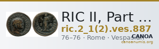 RIC II, Part 1 (second edition) Vespasian 887 — CANOA