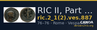 RIC II, Part 1 (second edition) Vespasian 887 — CANOA