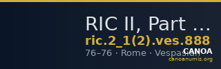 RIC II, Part 1 (second edition) Vespasian 888 — CANOA