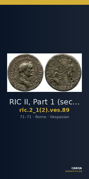 RIC II, Part 1 (second edition) Vespasian 89 — CANOA