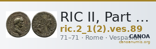 RIC II, Part 1 (second edition) Vespasian 89 — CANOA