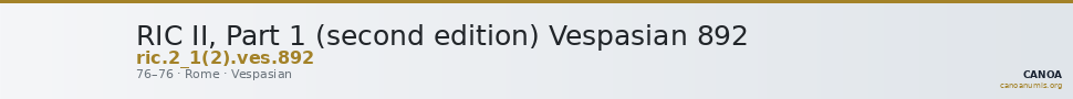 RIC II, Part 1 (second edition) Vespasian 892 — CANOA