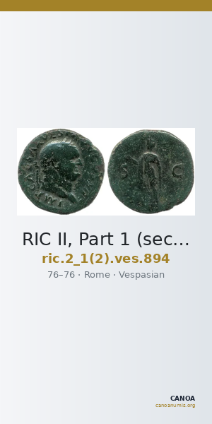 RIC II, Part 1 (second edition) Vespasian 894 — CANOA