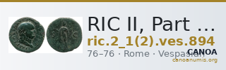 RIC II, Part 1 (second edition) Vespasian 894 — CANOA
