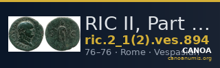 RIC II, Part 1 (second edition) Vespasian 894 — CANOA