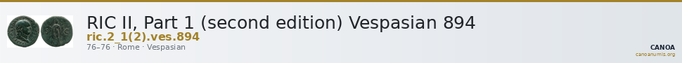 RIC II, Part 1 (second edition) Vespasian 894 — CANOA
