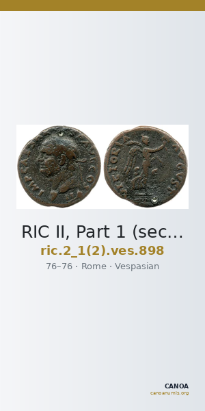 RIC II, Part 1 (second edition) Vespasian 898 — CANOA