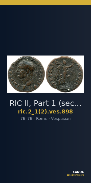 RIC II, Part 1 (second edition) Vespasian 898 — CANOA