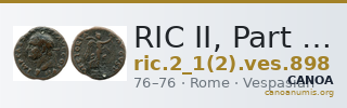RIC II, Part 1 (second edition) Vespasian 898 — CANOA