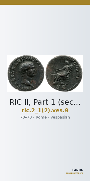RIC II, Part 1 (second edition) Vespasian 9 — CANOA
