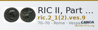 RIC II, Part 1 (second edition) Vespasian 9 — CANOA