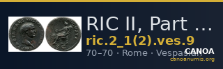 RIC II, Part 1 (second edition) Vespasian 9 — CANOA