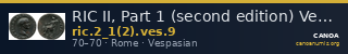 RIC II, Part 1 (second edition) Vespasian 9 — CANOA