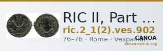RIC II, Part 1 (second edition) Vespasian 902 — CANOA