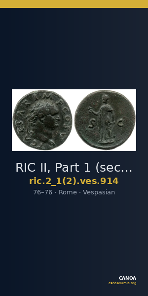 RIC II, Part 1 (second edition) Vespasian 914 — CANOA