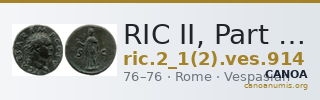 RIC II, Part 1 (second edition) Vespasian 914 — CANOA