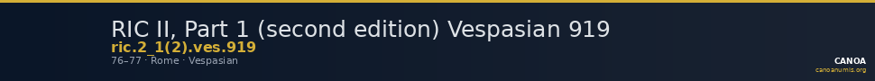 RIC II, Part 1 (second edition) Vespasian 919 — CANOA