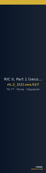 RIC II, Part 1 (second edition) Vespasian 927 — CANOA