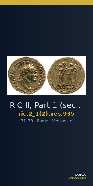 RIC II, Part 1 (second edition) Vespasian 935 — CANOA