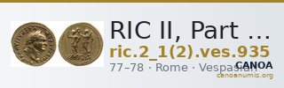RIC II, Part 1 (second edition) Vespasian 935 — CANOA