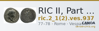 RIC II, Part 1 (second edition) Vespasian 937 — CANOA