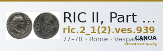 RIC II, Part 1 (second edition) Vespasian 939 — CANOA