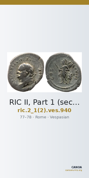 RIC II, Part 1 (second edition) Vespasian 940 — CANOA