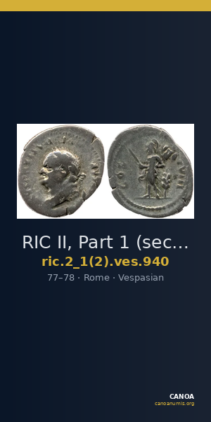 RIC II, Part 1 (second edition) Vespasian 940 — CANOA