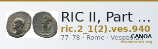 RIC II, Part 1 (second edition) Vespasian 940 — CANOA