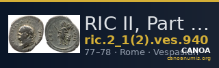 RIC II, Part 1 (second edition) Vespasian 940 — CANOA
