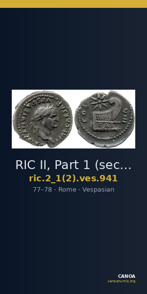RIC II, Part 1 (second edition) Vespasian 941 — CANOA