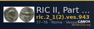 RIC II, Part 1 (second edition) Vespasian 943 — CANOA