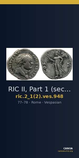 RIC II, Part 1 (second edition) Vespasian 948 — CANOA