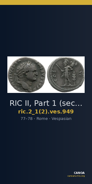 RIC II, Part 1 (second edition) Vespasian 949 — CANOA