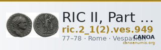 RIC II, Part 1 (second edition) Vespasian 949 — CANOA
