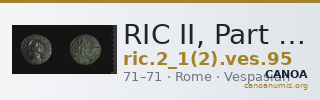RIC II, Part 1 (second edition) Vespasian 95 — CANOA