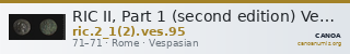 RIC II, Part 1 (second edition) Vespasian 95 — CANOA