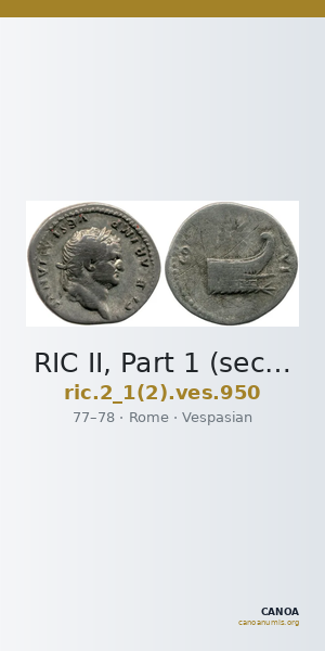 RIC II, Part 1 (second edition) Vespasian 950 — CANOA