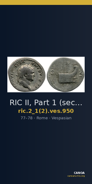 RIC II, Part 1 (second edition) Vespasian 950 — CANOA
