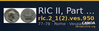 RIC II, Part 1 (second edition) Vespasian 950 — CANOA
