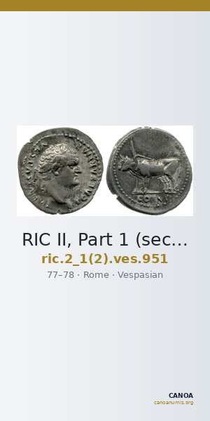 RIC II, Part 1 (second edition) Vespasian 951 — CANOA
