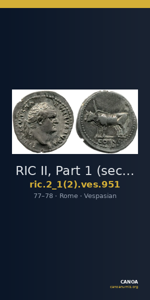 RIC II, Part 1 (second edition) Vespasian 951 — CANOA