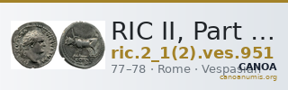 RIC II, Part 1 (second edition) Vespasian 951 — CANOA