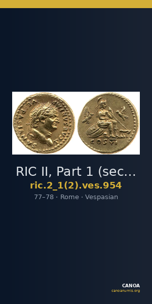 RIC II, Part 1 (second edition) Vespasian 954 — CANOA