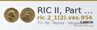 RIC II, Part 1 (second edition) Vespasian 954 — CANOA