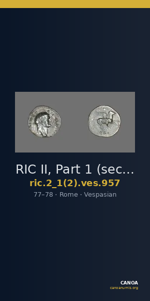 RIC II, Part 1 (second edition) Vespasian 957 — CANOA